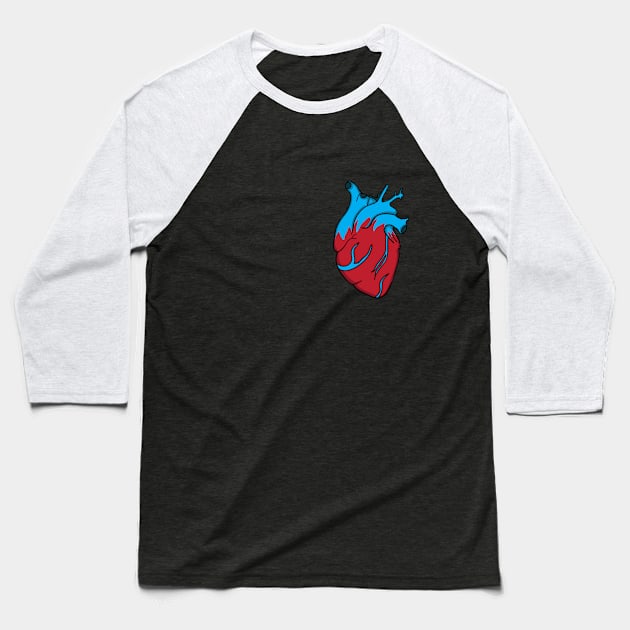 Bluish heart Baseball T-Shirt by jagabeic